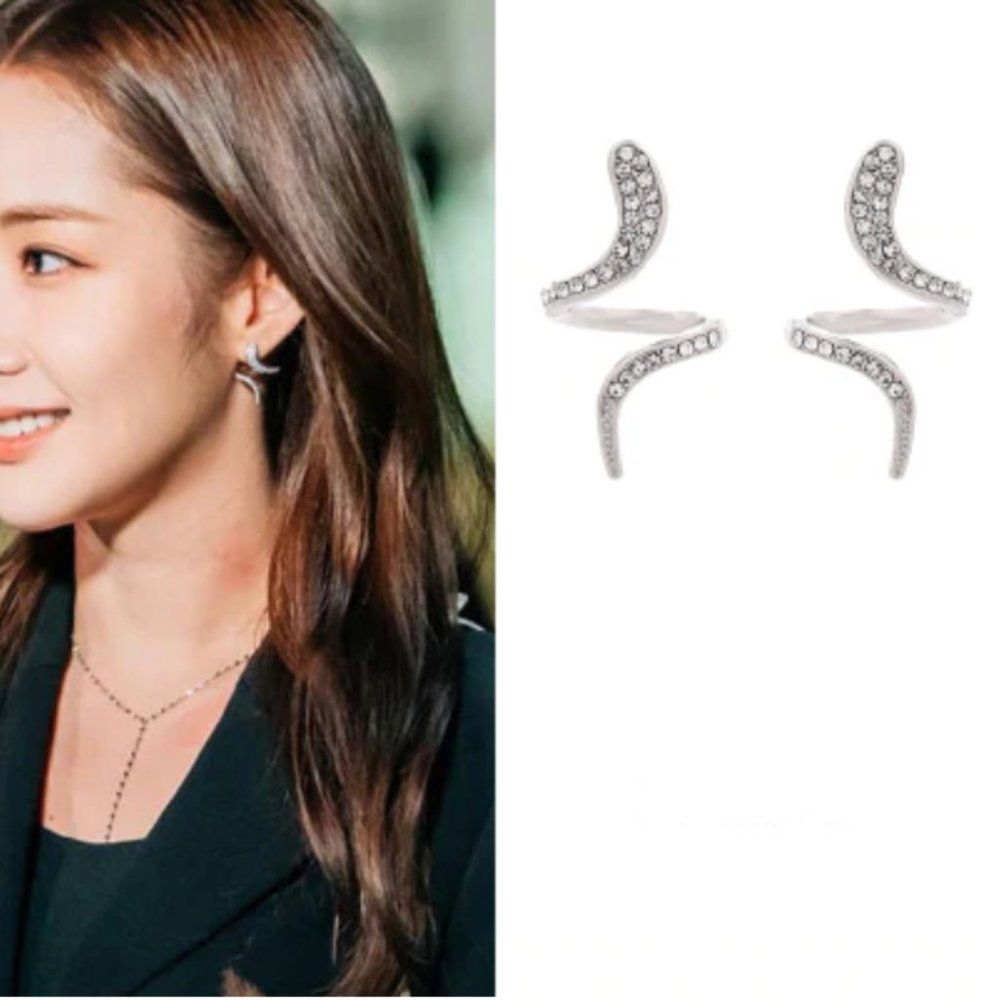 Silver Snake Earring